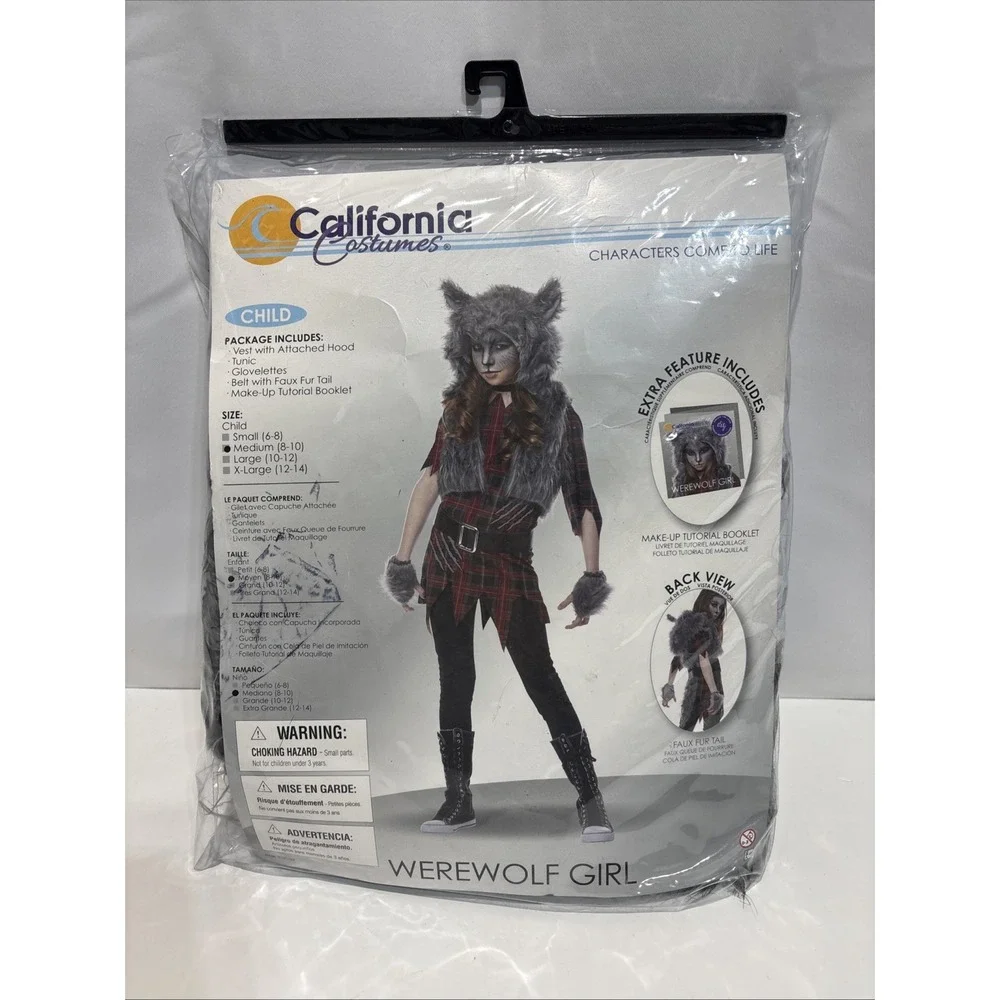 Werewolf Girl Twilight California Costume Halloween Dress Up Medium 8-10 New